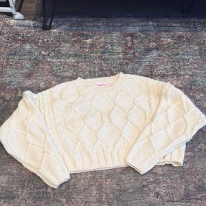 Showpo Cream Cable Knit Sweater